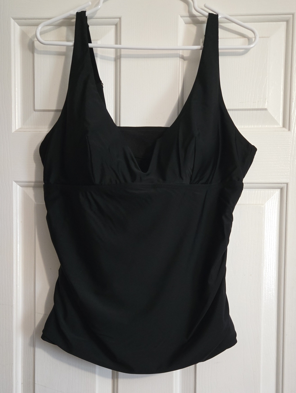 Sleek Black Tankini Swim Top for Women